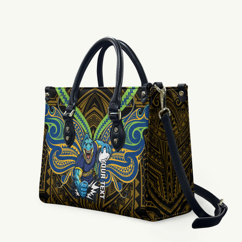 Custom Parramatta Eels Leather Bag Eel Warrior Polynesia Islander Rugby Mascot