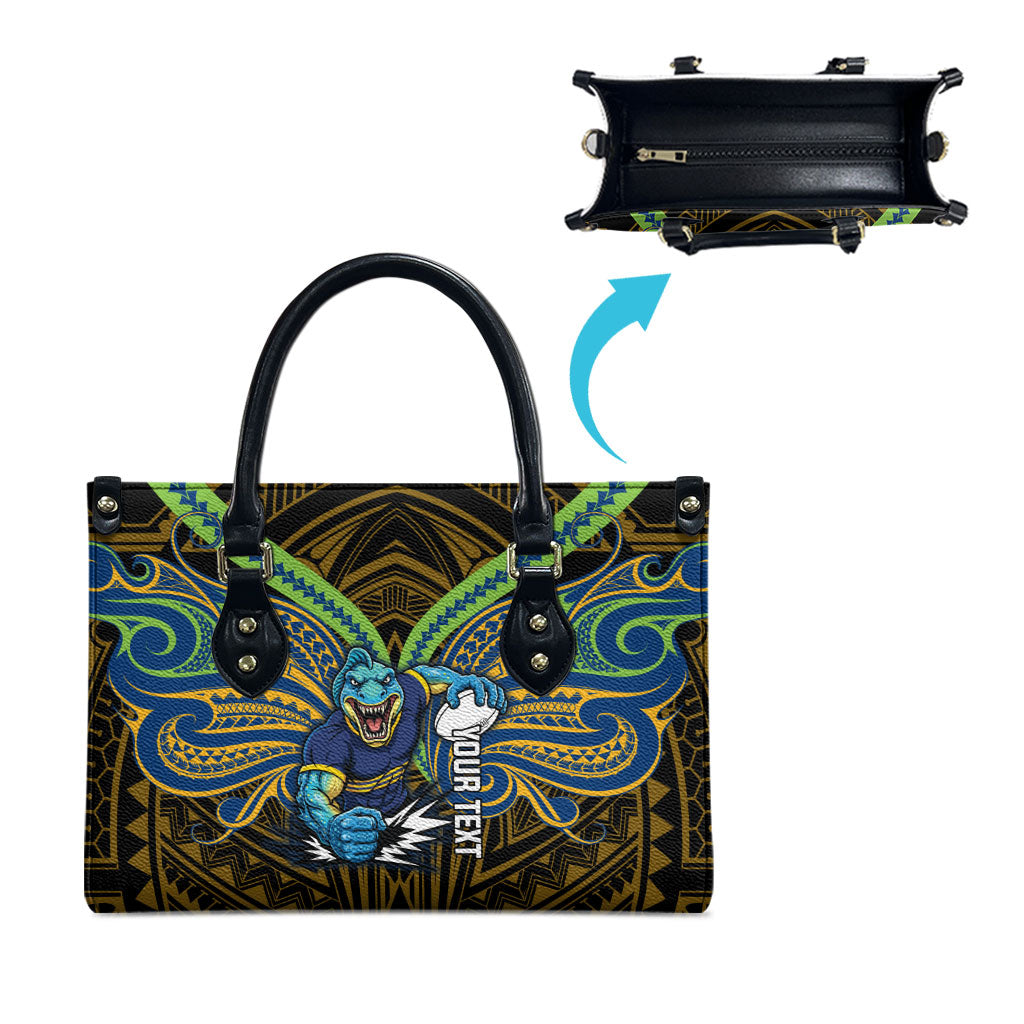Custom Parramatta Eels Leather Bag Eel Warrior Polynesia Islander Rugby Mascot