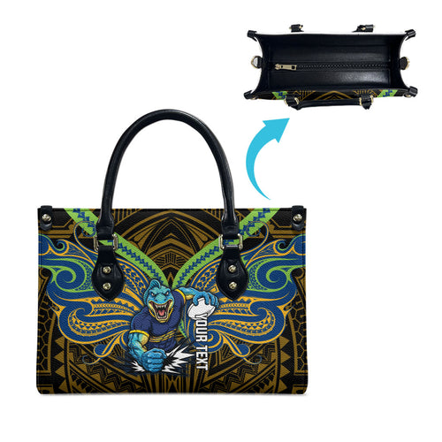 Custom Parramatta Eels Leather Bag Eel Warrior Polynesia Islander Rugby Mascot