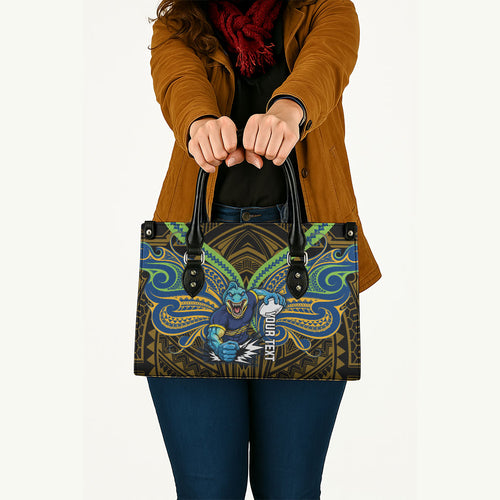 Custom Parramatta Eels Leather Bag Eel Warrior Polynesia Islander Rugby Mascot