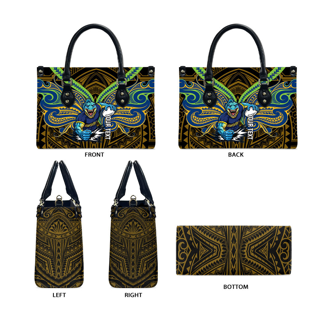 Custom Parramatta Eels Leather Bag Eel Warrior Polynesia Islander Rugby Mascot