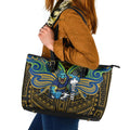 Custom Parramatta Eels Leather Tote Bag Eel Warrior Polynesia Islander Rugby Mascot