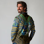Custom Parramatta Eels Long Sleeve Polo Shirt Eel Warrior Polynesia Islander Rugby Mascot