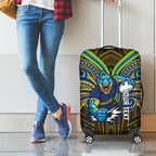 Custom Parramatta Eels Luggage Cover Eel Warrior Polynesia Islander Rugby Mascot