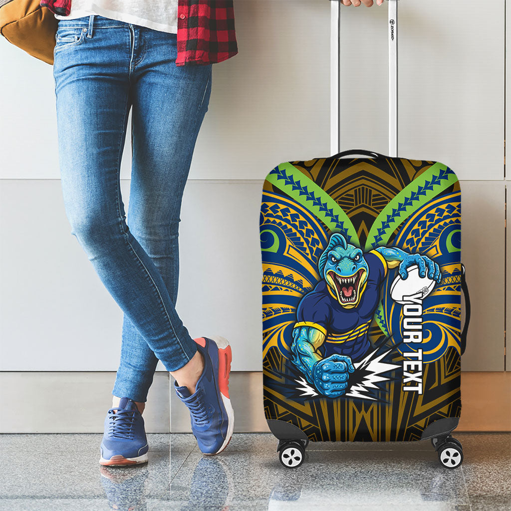 Custom Parramatta Eels Luggage Cover Eel Warrior Polynesia Islander Rugby Mascot