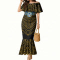 Custom Parramatta Eels Mermaid Dress Eel Warrior Polynesia Islander Rugby Mascot