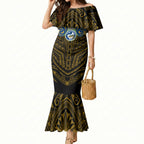 Custom Parramatta Eels Mermaid Dress Eel Warrior Polynesia Islander Rugby Mascot