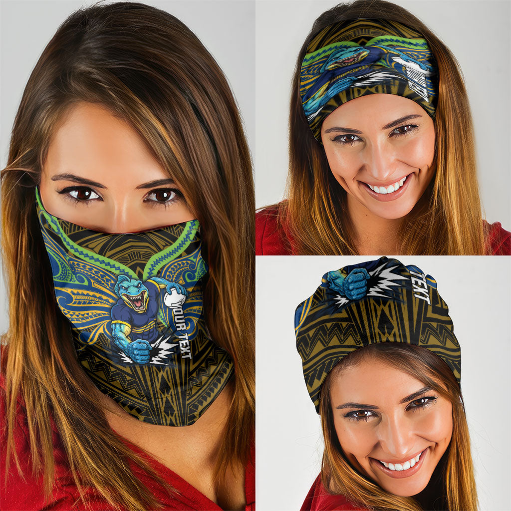 Custom Parramatta Eels Neck Gaiter Eel Warrior Polynesia Islander Rugby Mascot