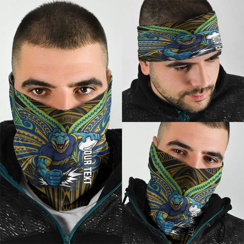 Custom Parramatta Eels Neck Gaiter Eel Warrior Polynesia Islander Rugby Mascot