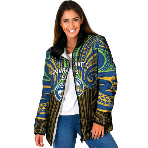 Custom Parramatta Eels Padded Jacket Eel Warrior Polynesia Islander Rugby Mascot