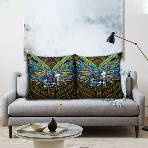 Custom Parramatta Eels Pillow Cover Eel Warrior Polynesia Islander Rugby Mascot