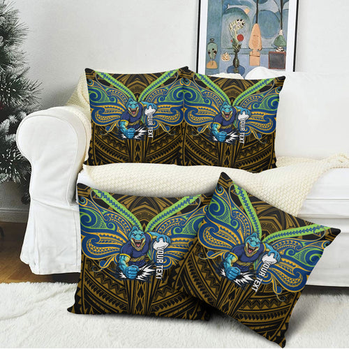 Custom Parramatta Eels Pillow Cover Eel Warrior Polynesia Islander Rugby Mascot
