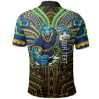 Custom Parramatta Eels Polo Shirt Eel Warrior Polynesia Islander Rugby Mascot
