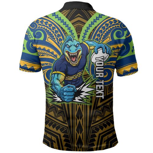 Custom Parramatta Eels Polo Shirt Eel Warrior Polynesia Islander Rugby Mascot