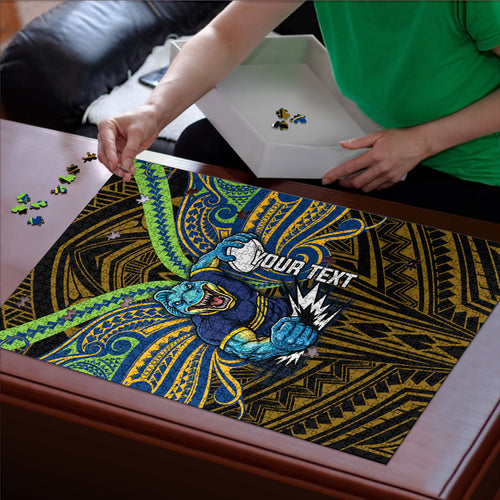 Custom Parramatta Eels Puzzle Eel Warrior Polynesia Islander Rugby Mascot