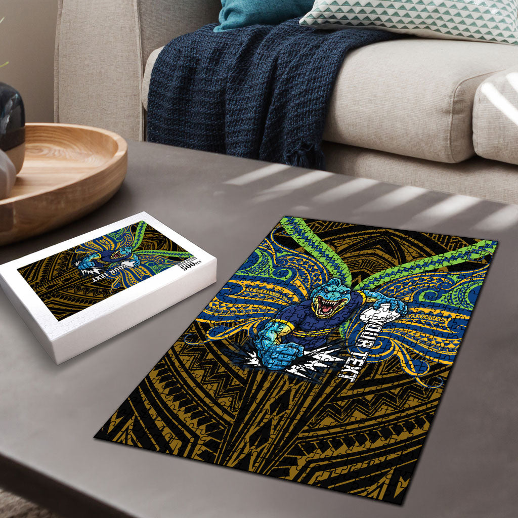 Custom Parramatta Eels Puzzle Eel Warrior Polynesia Islander Rugby Mascot