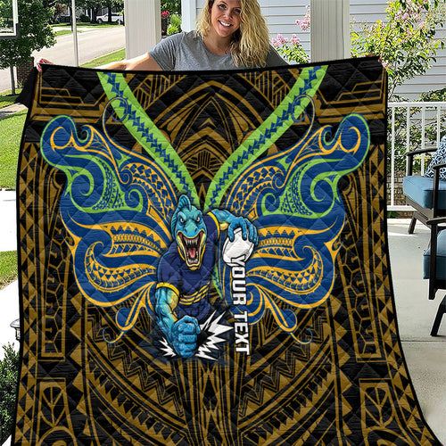 Custom Parramatta Eels Quilt Eel Warrior Polynesia Islander Rugby Mascot