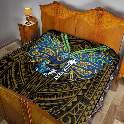 Custom Parramatta Eels Quilt Eel Warrior Polynesia Islander Rugby Mascot