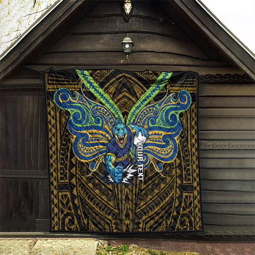 Custom Parramatta Eels Quilt Eel Warrior Polynesia Islander Rugby Mascot