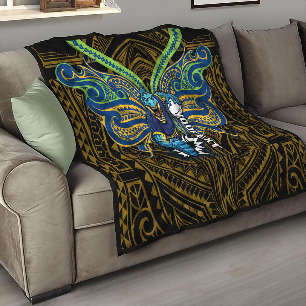 Custom Parramatta Eels Quilt Eel Warrior Polynesia Islander Rugby Mascot