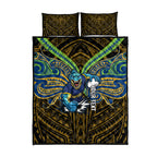 Custom Parramatta Eels Quilt Bed Set Eel Warrior Polynesia Islander Rugby Mascot