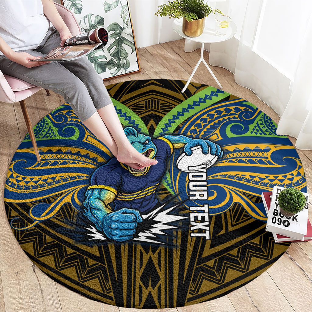 Custom Parramatta Eels Round Carpet Eel Warrior Polynesia Islander Rugby Mascot