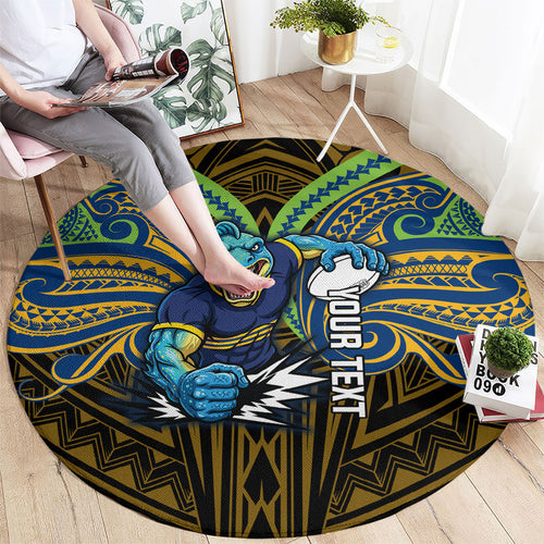 Custom Parramatta Eels Round Carpet Eel Warrior Polynesia Islander Rugby Mascot
