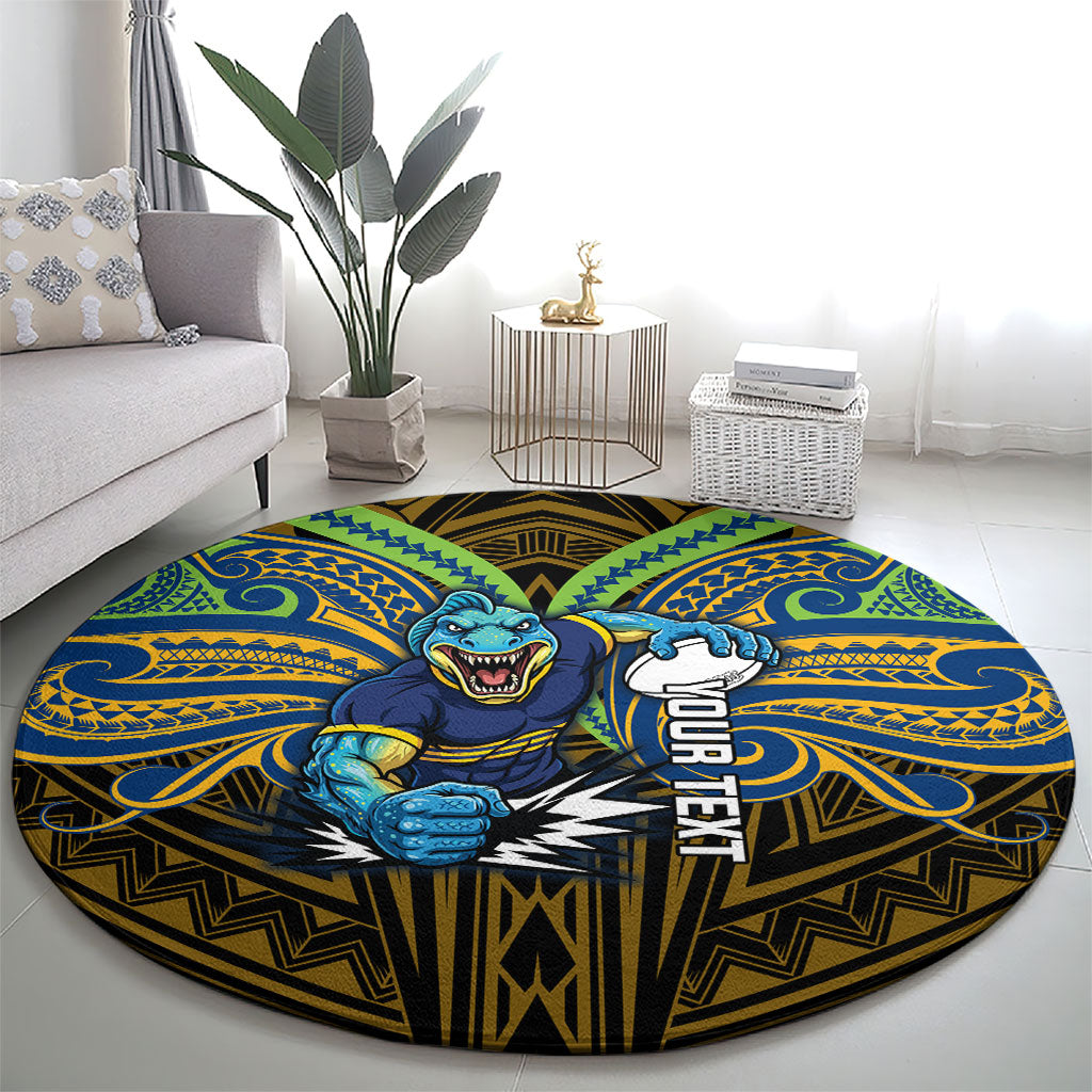 Custom Parramatta Eels Round Carpet Eel Warrior Polynesia Islander Rugby Mascot