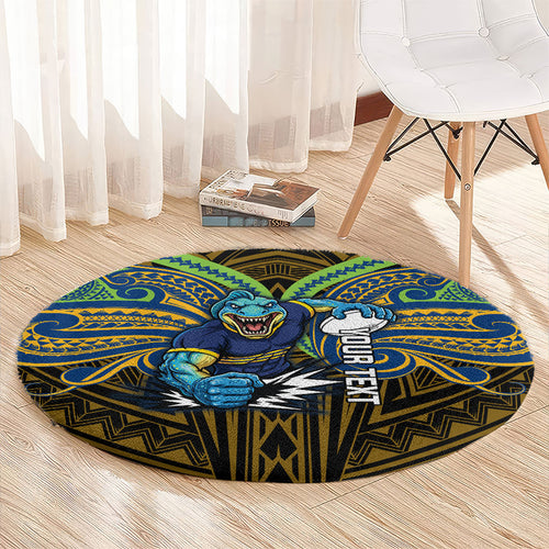 Custom Parramatta Eels Round Carpet Eel Warrior Polynesia Islander Rugby Mascot