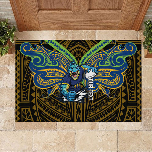 Custom Parramatta Eels Rubber Doormat Eel Warrior Polynesia Islander Rugby Mascot