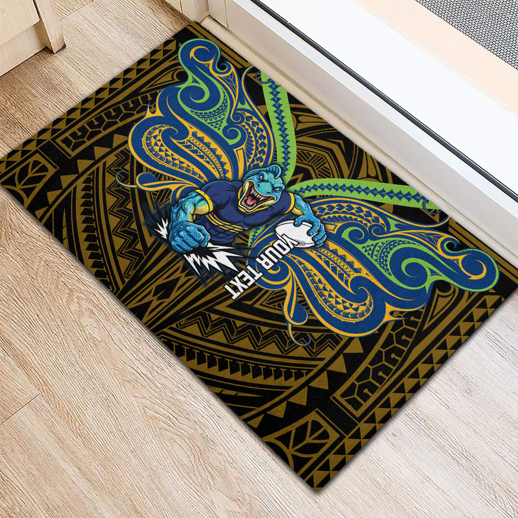 Custom Parramatta Eels Rubber Doormat Eel Warrior Polynesia Islander Rugby Mascot