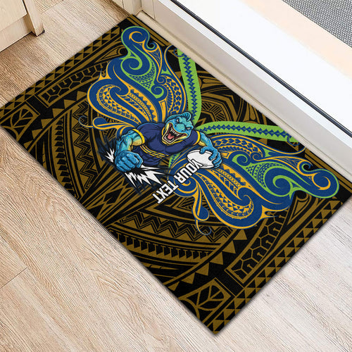 Custom Parramatta Eels Rubber Doormat Eel Warrior Polynesia Islander Rugby Mascot