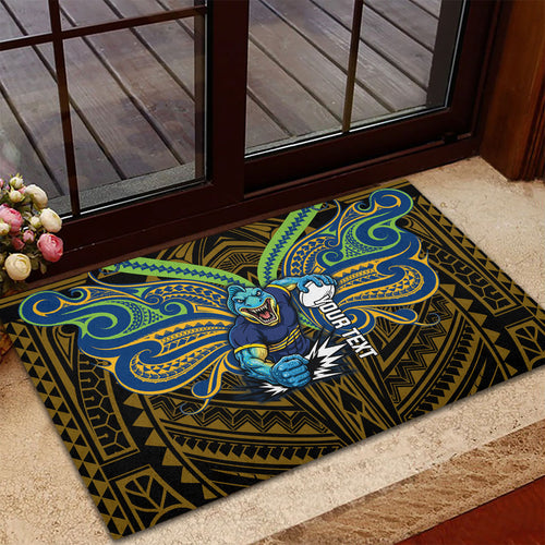 Custom Parramatta Eels Rubber Doormat Eel Warrior Polynesia Islander Rugby Mascot