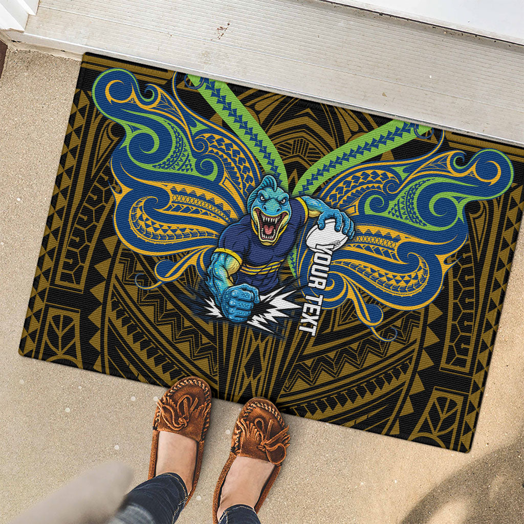 Custom Parramatta Eels Rubber Doormat Eel Warrior Polynesia Islander Rugby Mascot