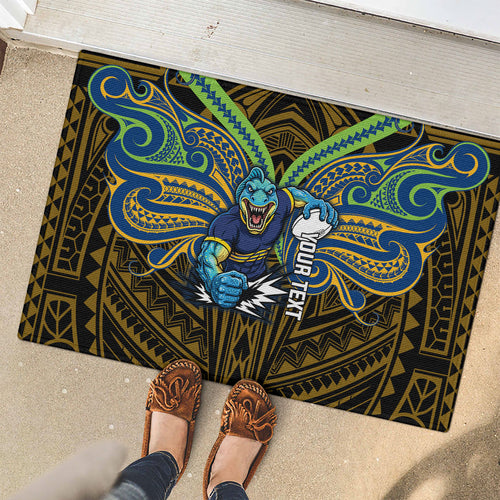 Custom Parramatta Eels Rubber Doormat Eel Warrior Polynesia Islander Rugby Mascot