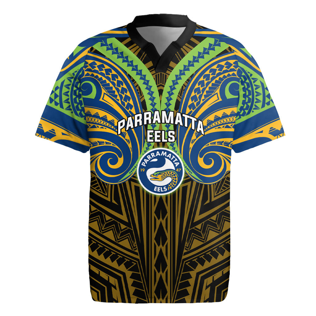 Custom Parramatta Eels Rugby Jersey Eel Warrior Polynesia Islander Rugby Mascot