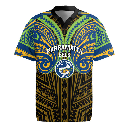 Custom Parramatta Eels Rugby Jersey Eel Warrior Polynesia Islander Rugby Mascot