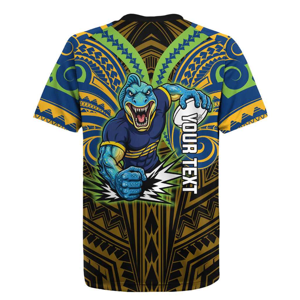 Custom Parramatta Eels Rugby Jersey Eel Warrior Polynesia Islander Rugby Mascot