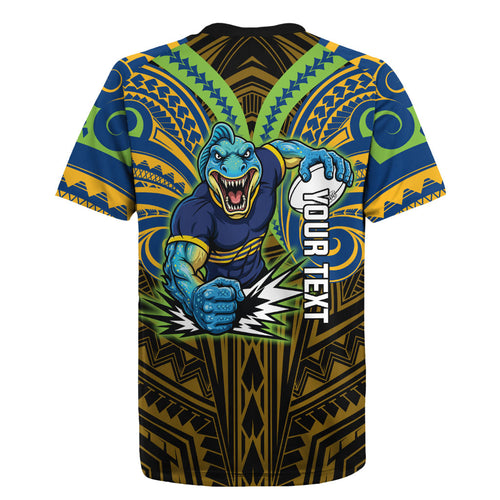 Custom Parramatta Eels Rugby Jersey Eel Warrior Polynesia Islander Rugby Mascot