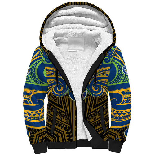 Custom Parramatta Eels Sherpa Hoodie Eel Warrior Polynesia Islander Rugby Mascot