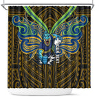 Custom Parramatta Eels Shower Curtain Eel Warrior Polynesia Islander Rugby Mascot