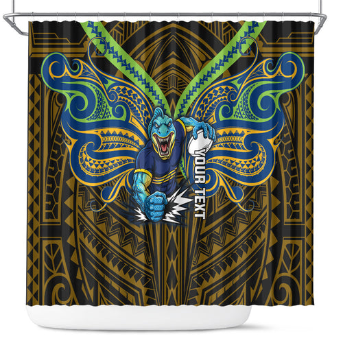 Custom Parramatta Eels Shower Curtain Eel Warrior Polynesia Islander Rugby Mascot