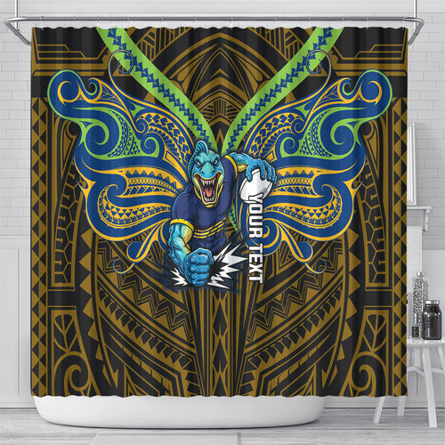 Custom Parramatta Eels Shower Curtain Eel Warrior Polynesia Islander Rugby Mascot