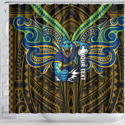 Custom Parramatta Eels Shower Curtain Eel Warrior Polynesia Islander Rugby Mascot