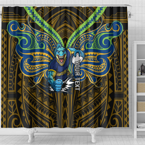 Custom Parramatta Eels Shower Curtain Eel Warrior Polynesia Islander Rugby Mascot