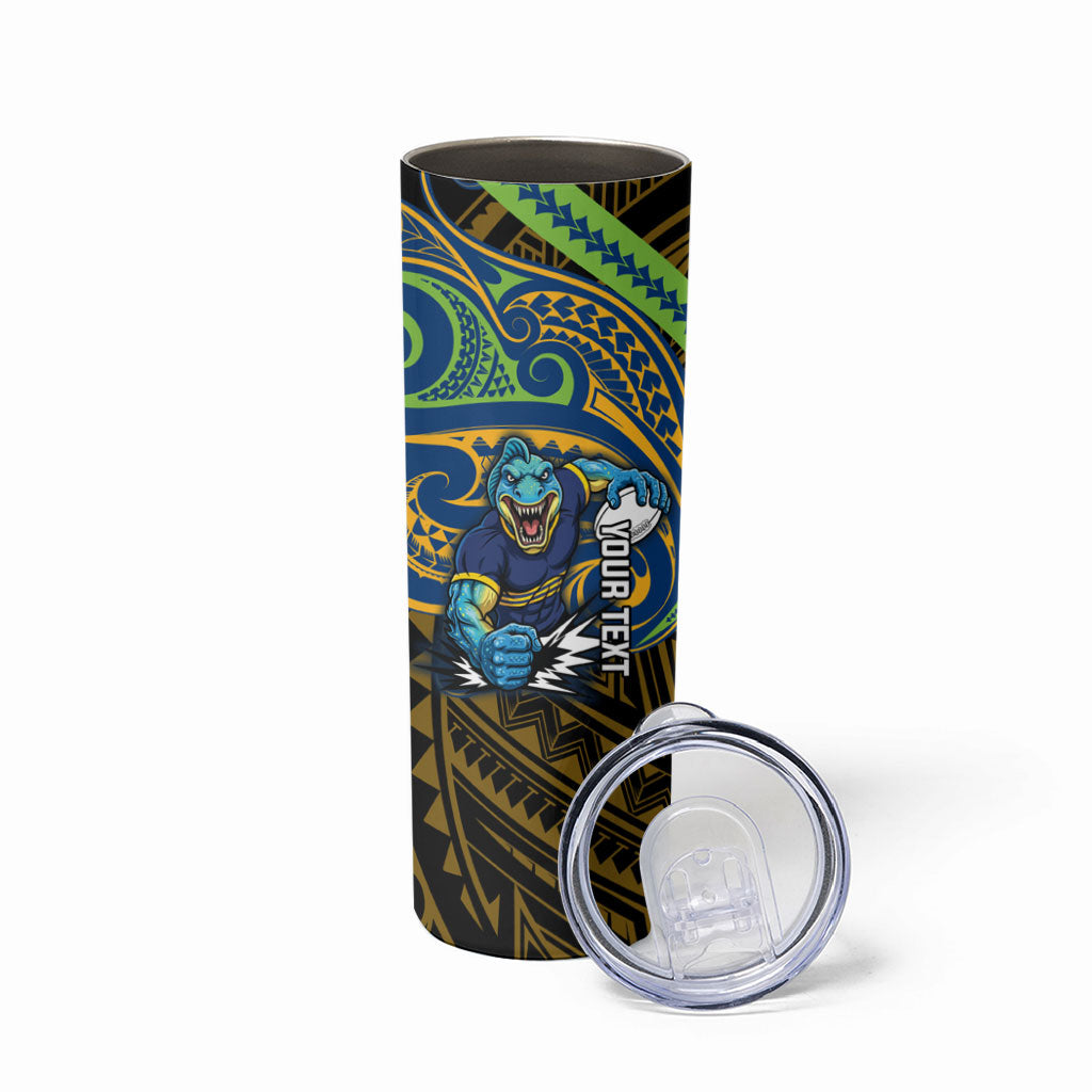 Custom Parramatta Eels Skinny Tumbler Eel Warrior Polynesia Islander Rugby Mascot
