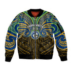 Custom Parramatta Eels Sleeve Zip Bomber Jacket Eel Warrior Polynesia Islander Rugby Mascot