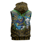 Custom Parramatta Eels Sleeveless Hoodie Eel Warrior Polynesia Islander Rugby Mascot