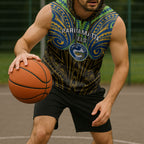 Custom Parramatta Eels Sleeveless Hoodie Eel Warrior Polynesia Islander Rugby Mascot