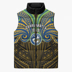 Custom Parramatta Eels Sleeveless Puffer Jacket Eel Warrior Polynesia Islander Rugby Mascot
